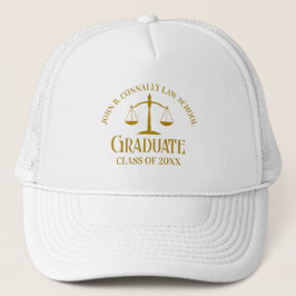 Chic Gold Law School Graduate Truckerkappe