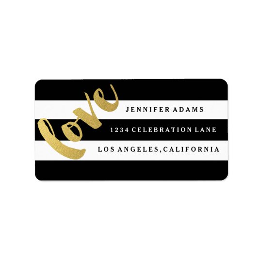 Chic-Gold-LIEBE | schwarze Adressetiketten