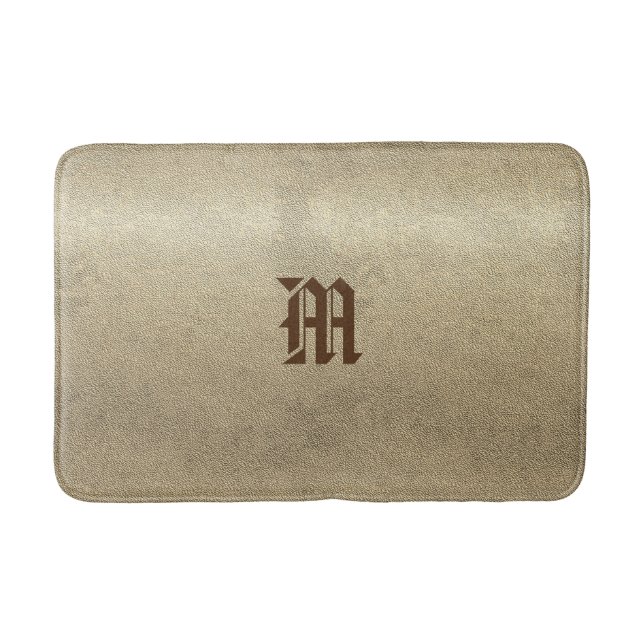 Chic Gold Look Custom Monogram Badematte (Vorderseite)