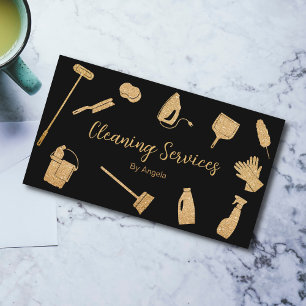 Chic Gold Maid Reinigungs-Services Sparkling Glitz Visitenkarte