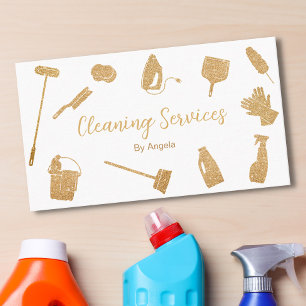 Chic Gold Maid Reinigungs-Services Sparkling Glitz Visitenkarte