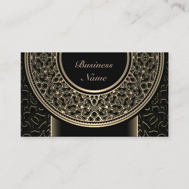 Chic Gold Medallion Business Card 3 Visitenkarte (Vorderseite)