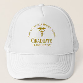 Chic Gold Medical School Graduate Custom Truckerkappe