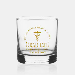 Chic Gold Medical School Graduate Personalisiert Whiskyglas