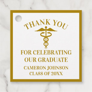 Chic Gold Medical School Graduation Party Geschenkanhänger