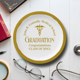 Chic Gold Medical School Graduation Party Pappteller