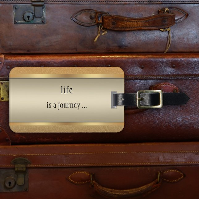 Chic Gold Metallic Glitzer Gepäckmarke Gepäckanhänger (Von Creator hochgeladen)