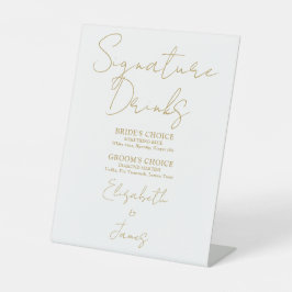 Chic Gold Minimalistisch Script Signature Drinks Sockelschild