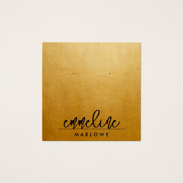 Chic Gold Modern Minimalist Black Earring Jewelry (Vorderseite)