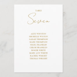 Chic Gold Moderne Seekarte Tischnummer