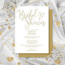 Chic Gold Modernes, elegantes Script-Brautparty