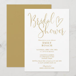 Chic Gold Modernes, elegantes Script-Brautparty Einladung