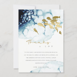 CHIC GOLD NAVY UNTERWASSER FISH BABY DUSCHE DANKESKARTE