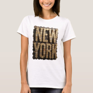 Chic Gold NEW YORK Slogandesign T-Shirt