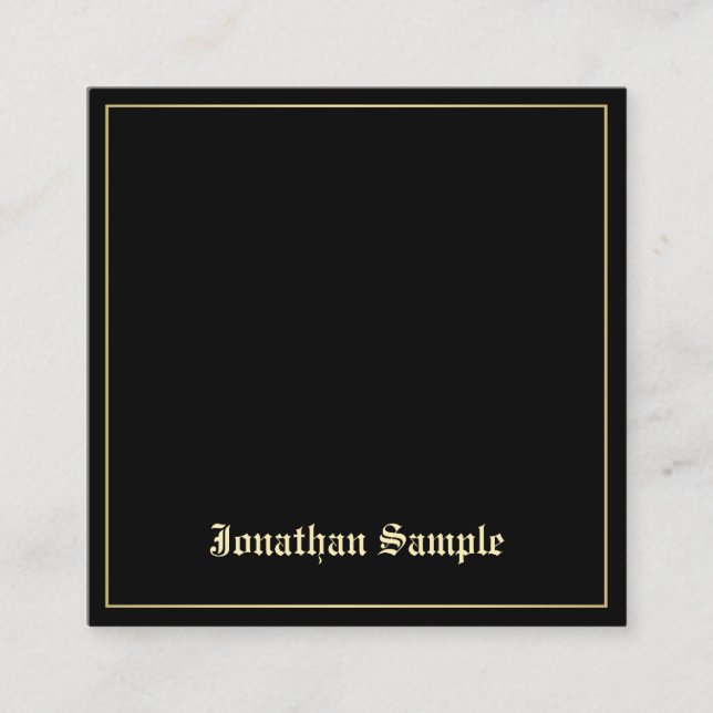 Chic Gold Old Script Schriftart Elegant Attraktiv  Quadratische Visitenkarte (Vorderseite)