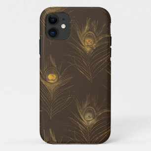 Chic Gold Peacock Feathers Elegant Stilvoll Case-Mate iPhone Hülle