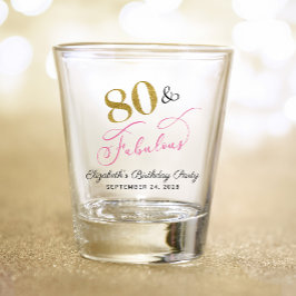 Chic Gold Pink 80. Geburtstagsparty Gefallen Schnapsglas