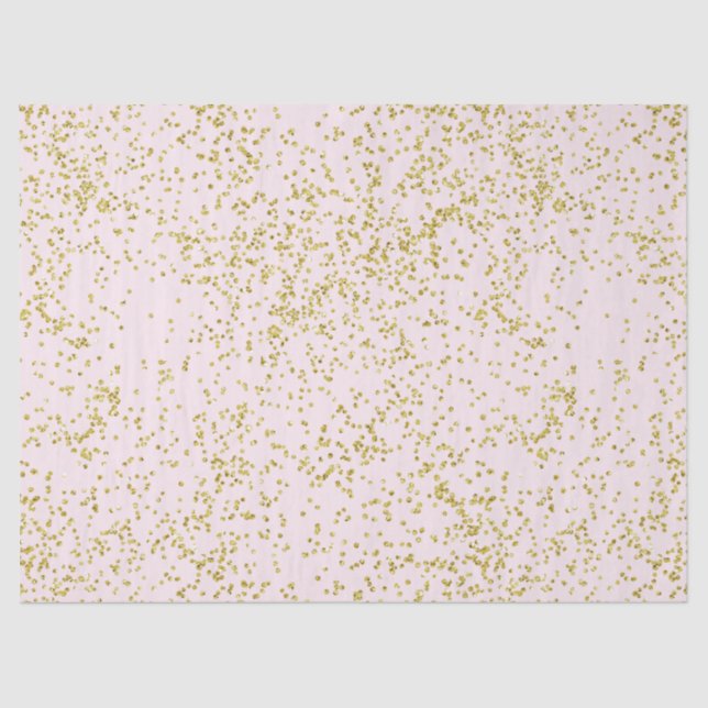 Chic Gold Pink Blush Confetti Sparkone Seidenpapier (Vorderseite)