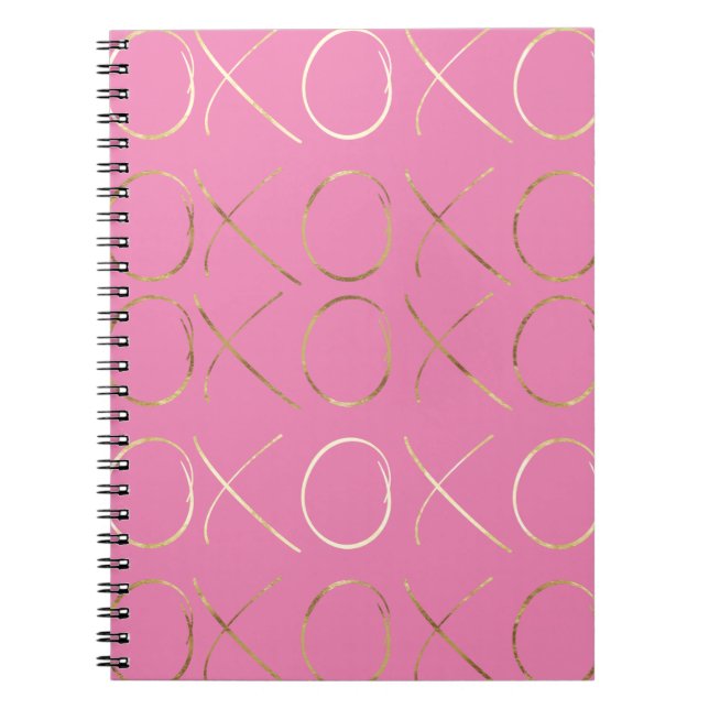 Chic Gold Pink Glam XOXO Notizblock (Vorderseite)
