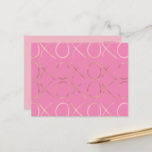 Chic Gold Pink Glam XOXO Postkarte