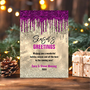 Chic gold pink Glitzer Tropfen Weihnachten Neues J