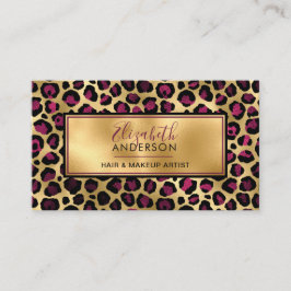 Chic Gold Pink Leopard Print Fashion Modern Visitenkarte
