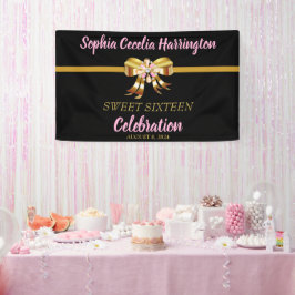 Chic Gold Ribbon Geburtstagsparty Banner