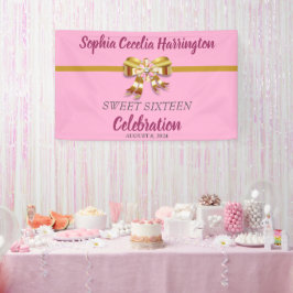 Chic Gold Ribbon Geburtstagsparty Banner