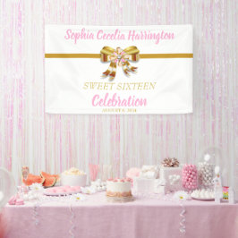 Chic Gold Ribbon Geburtstagsparty Banner