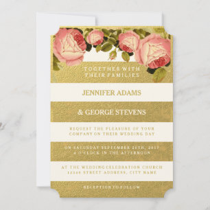 CHIC GOLD ROSE WEDING INVITATION EINLADUNG