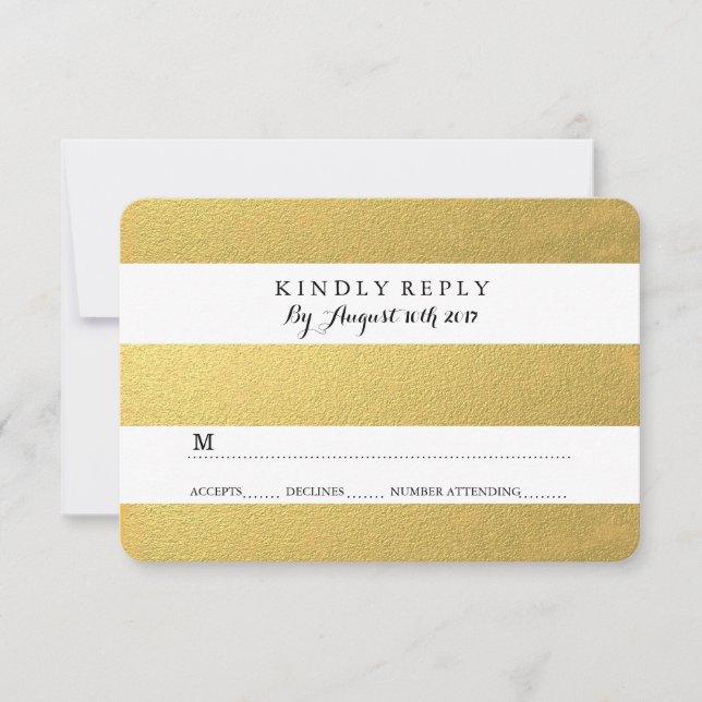 CHIC GOLD RSVP CARDS (Vorderseite)
