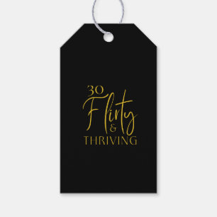 Chic Gold Script 30 Kokett Thriving Birthday Black Geschenkanhänger