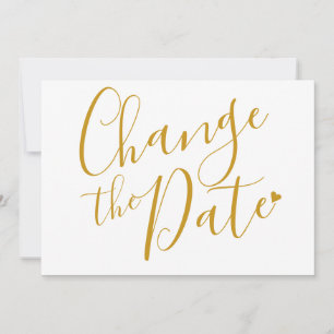 Chic Gold Script ändern Datum verschoben Save The Date