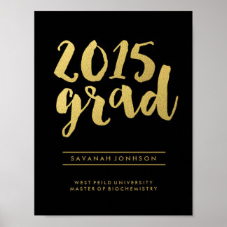 Chic Gold Script | Black 2015 Graduate Poster