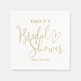 Chic Gold Script Calligraphy Brautparty Serviette