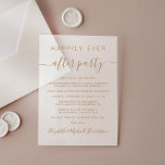 Chic Gold Script Hochzeitsempfang Mattiert Acryleinladungen<br><div class="desc">Chic-Einführung oder private Hochzeitsankündigung und Hochzeitsempfang mattierte Acryleinladung. "Happily Ever After Party" ist in einer Mischung aus einfacher Goldtypografie und einem eleganten Goldskript mit Swashes geschrieben. Personalisieren Sie Ihre Hochzeitsankündigung und Empfang-Einladung und fügen Sie Ihre Namen in einem signaturähnlichen Skript.</div>