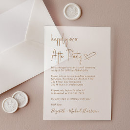 Chic Gold Script Mattiert Hochzeitsempfang Acryleinladungen