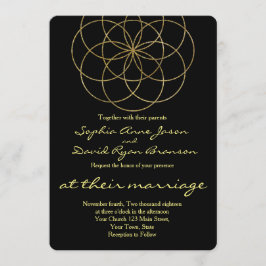 Chic Gold Seed of Life Heilige Geometrie Hochzeit Einladung