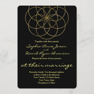 Chic Gold Seed of Life Heilige Geometrie Hochzeit Einladung