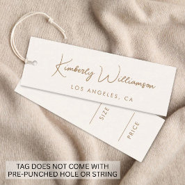 Chic Gold Signature Schrift Cream Preis Anhänger Mini Visitenkarte