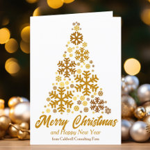Chic Gold Snowflake Frohe Weihnachtsbaumfirma