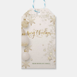 Chic Gold Snowflakes, Balls Weihnachten Geschenkanhänger