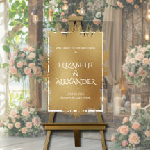 Chic Gold Splash Wedding Willkommen