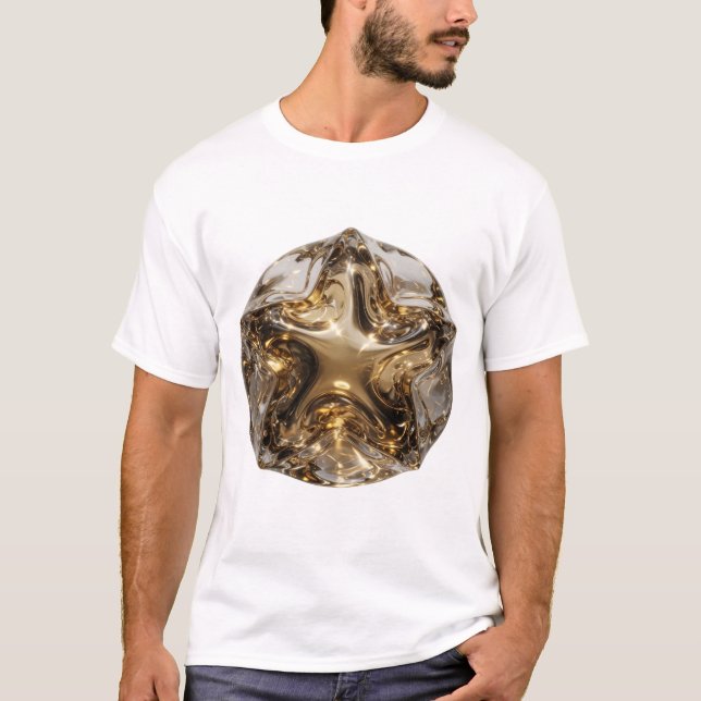 Chic Gold STAR BALL Fette Gestaltung T-Shirt (Vorderseite)