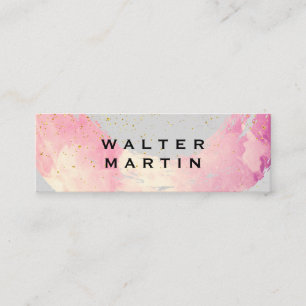 Chic Gold Staub Wasserfarbe gebürstet Mini Visitenkarte