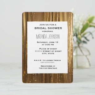 Chic Gold Tinsel Stripes Brautparty Einladung