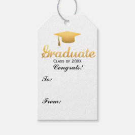 Chic Gold Trendy Graduation Party Class of 20XX Geschenkanhänger