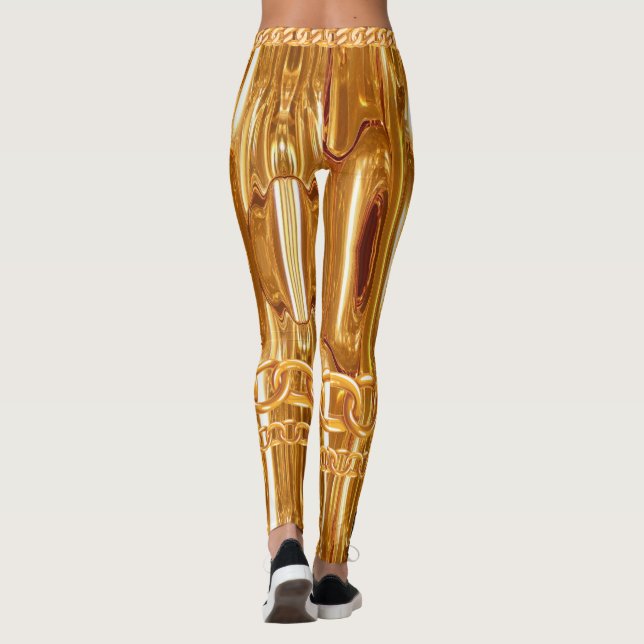 Chic Gold Tropfen Elegant für ihre maßgeschneidert Leggings (Rückseite)