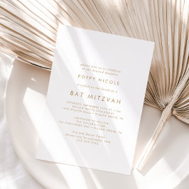 Chic Gold Typografie Bat Mitzvah Einladung