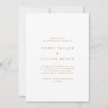 Chic Gold Typografie Die Hochzeit der Einladung